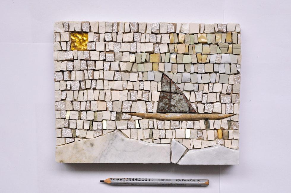gabare de Loire en mosaique