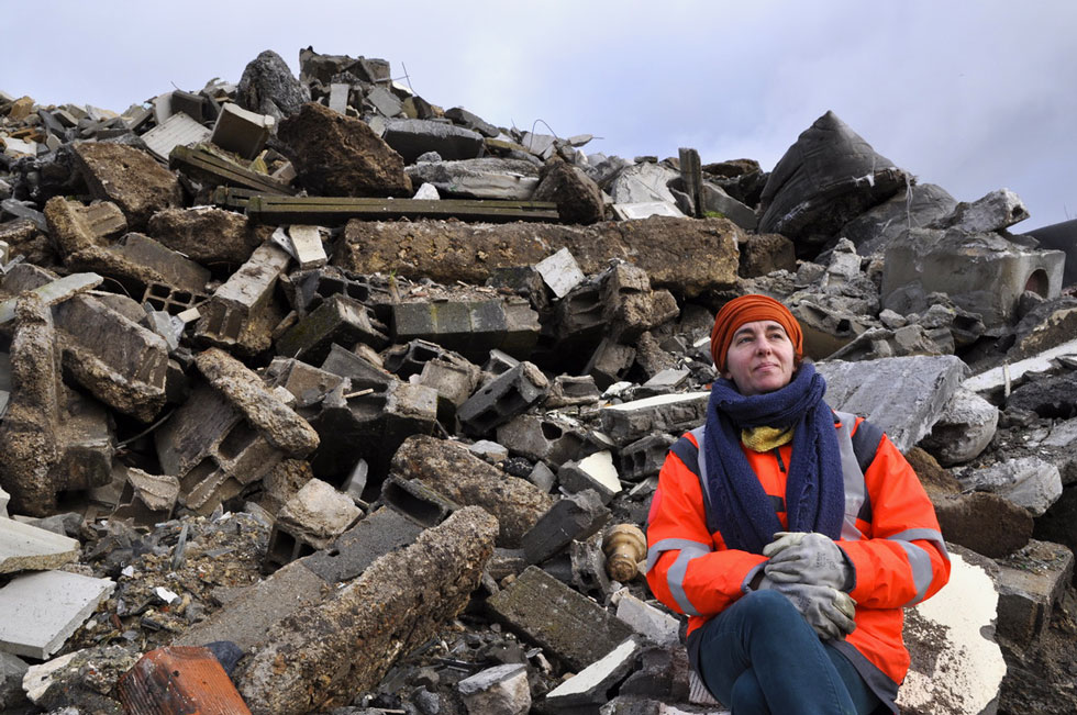 montagne de dechets de la construction chez Vincent Recyclage