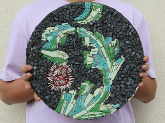 tondo en mosaïque, d'après William Morris 