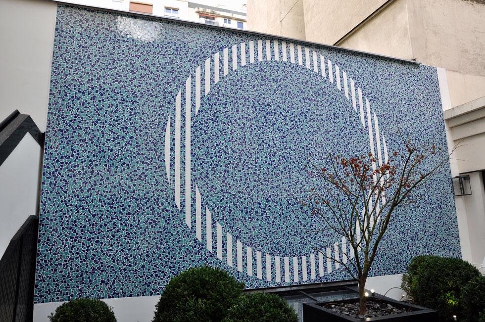 mosaique de l'anneau de Buren pour Terrot SA
