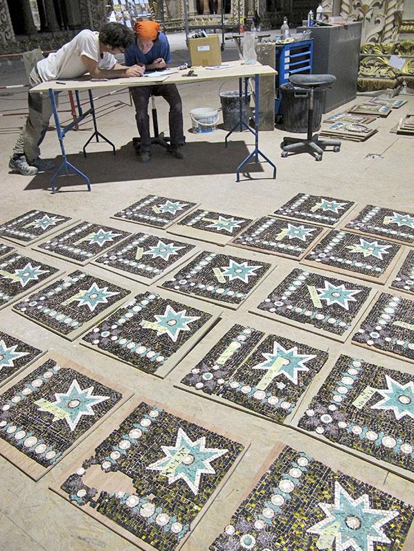 cleaned pieces of mosaic