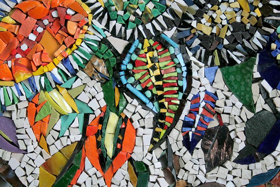 A vibrant tribute to the painter Seraphine of Senlis in mosaic