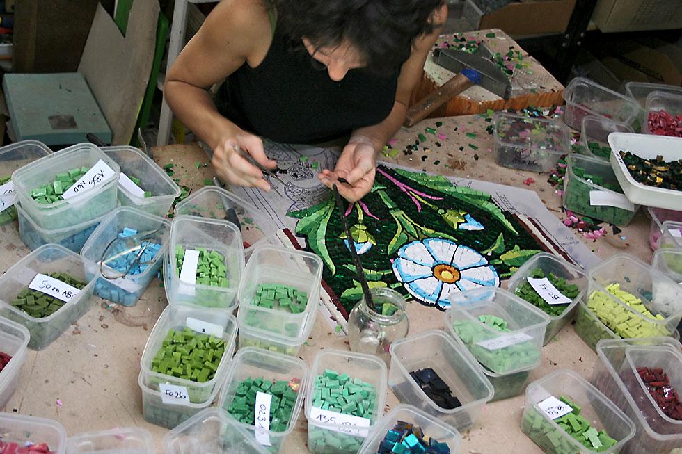 classical mosaic is made of venitian smalti