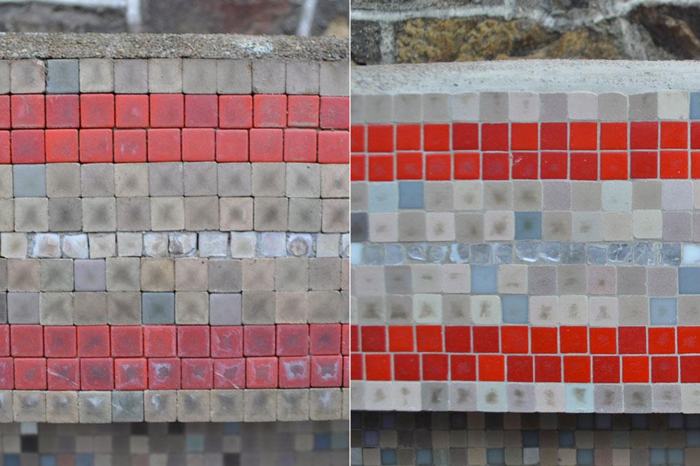 corniche Odorico en pate de verre industrielle et grès-cérame