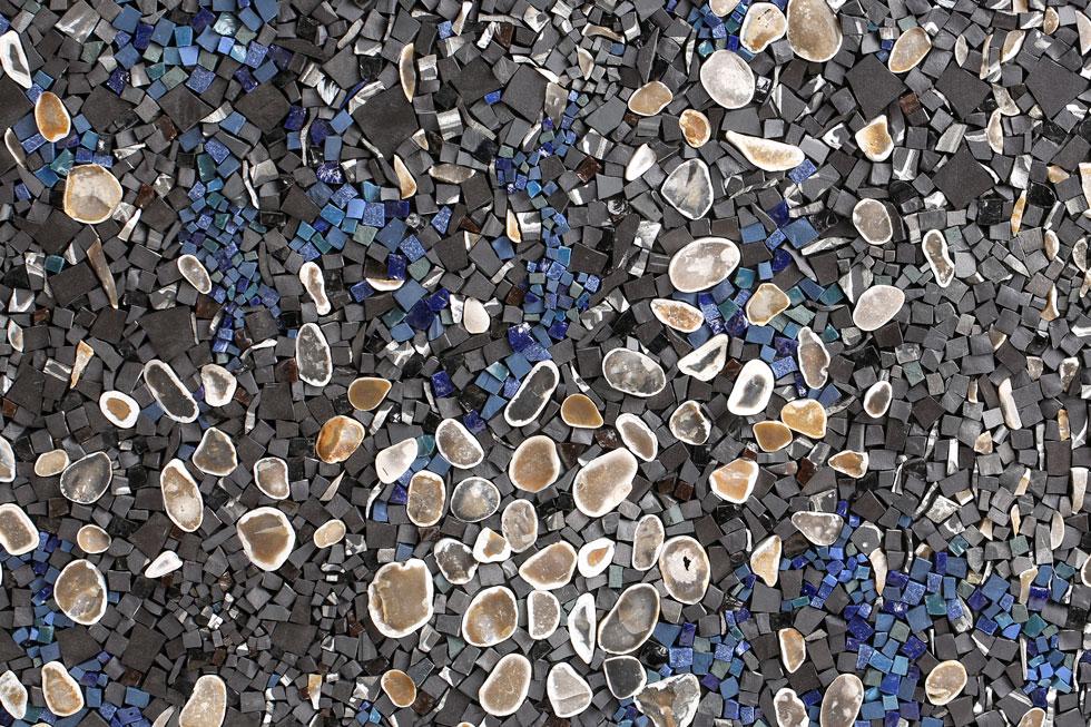 mosaïque de silex ronds