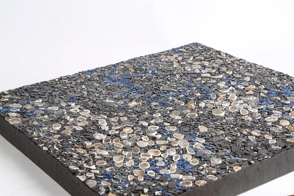 galets de silex de Normandie assemblés en mosaïque